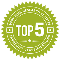 Top 5 - very high research activity according to Carnegie - medallion